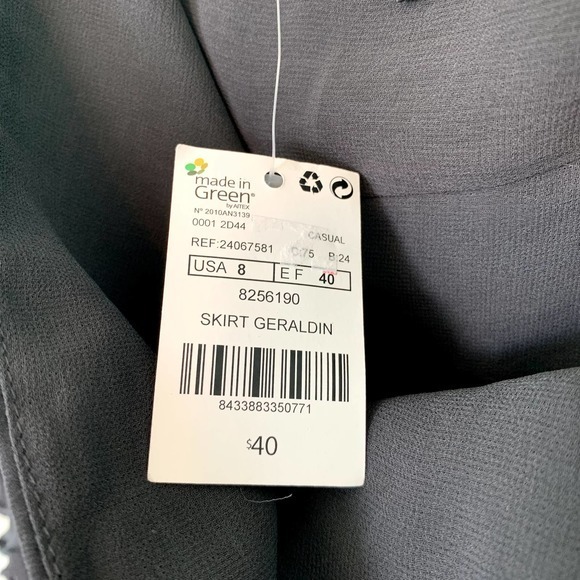 MNG Black Geraldin Casual Ruffle Mini Shirt Women's Size 8 - Picture 4 of 4